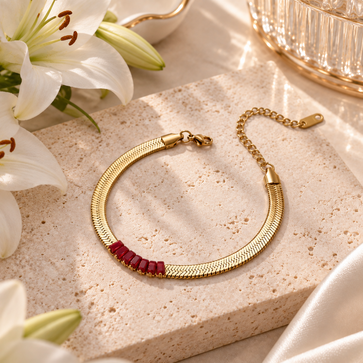 Crimson Arc Bracelet