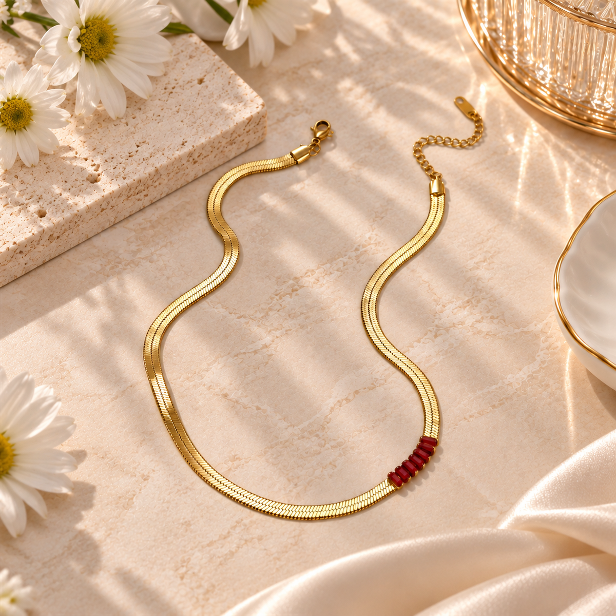 Crimson Arc Necklace