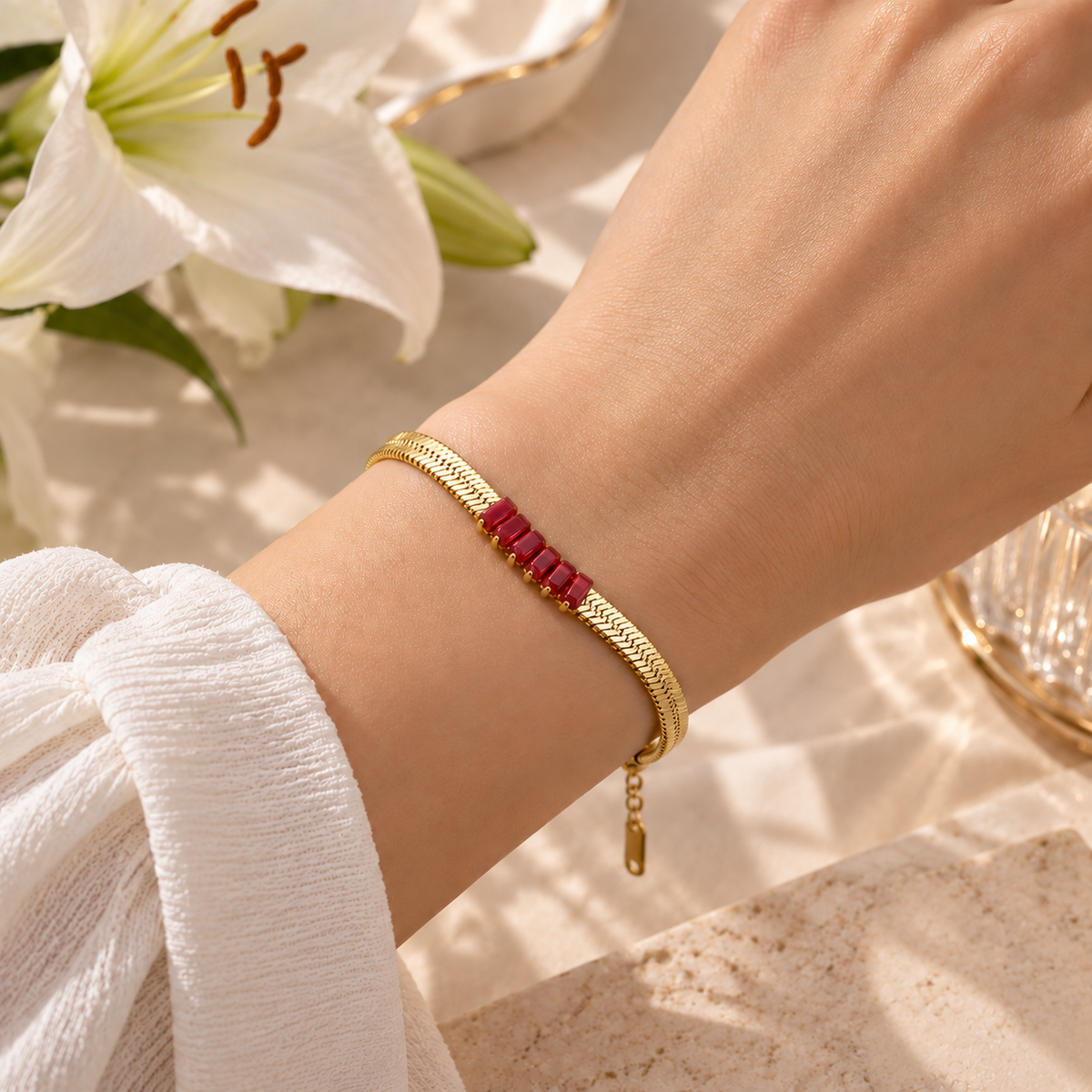 Crimson Arc Bracelet
