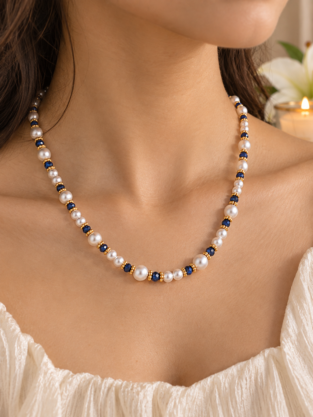 Indigo Pearl Necklace