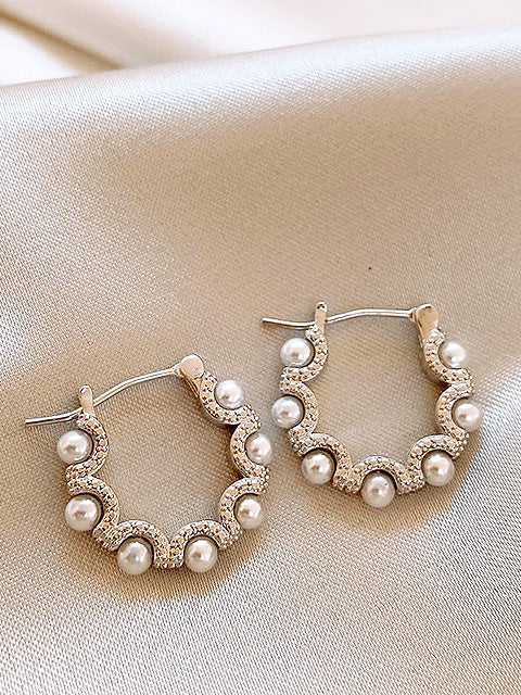 Moonveil Pearl Hoops