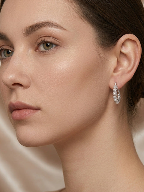 Moonveil Pearl Hoops