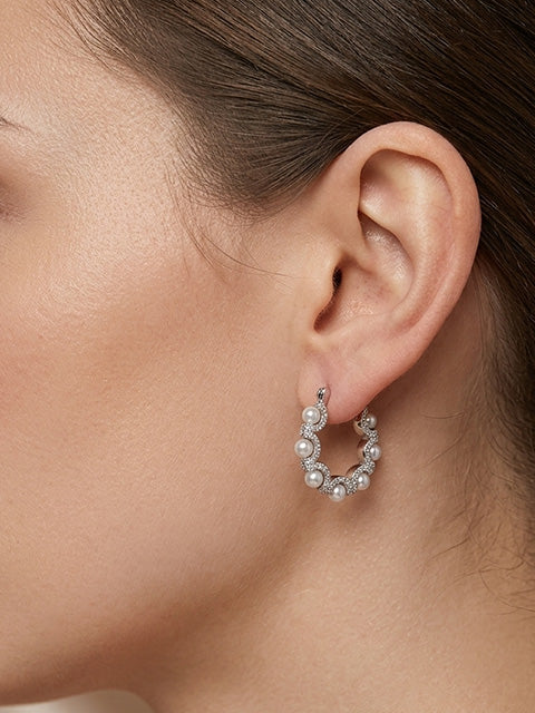 Moonveil Pearl Hoops
