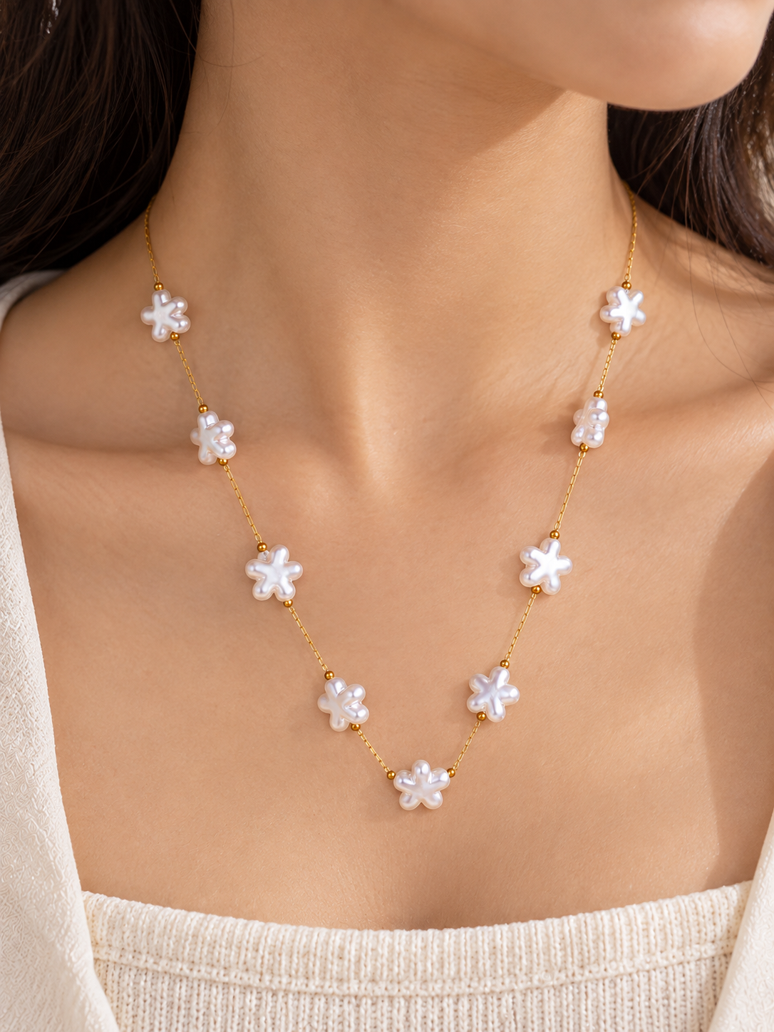 Pearl Petal Necklace