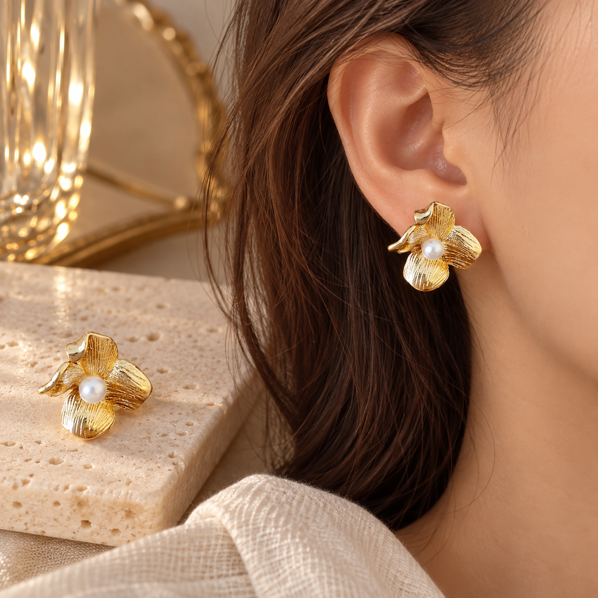 Pearl Fleur Studs