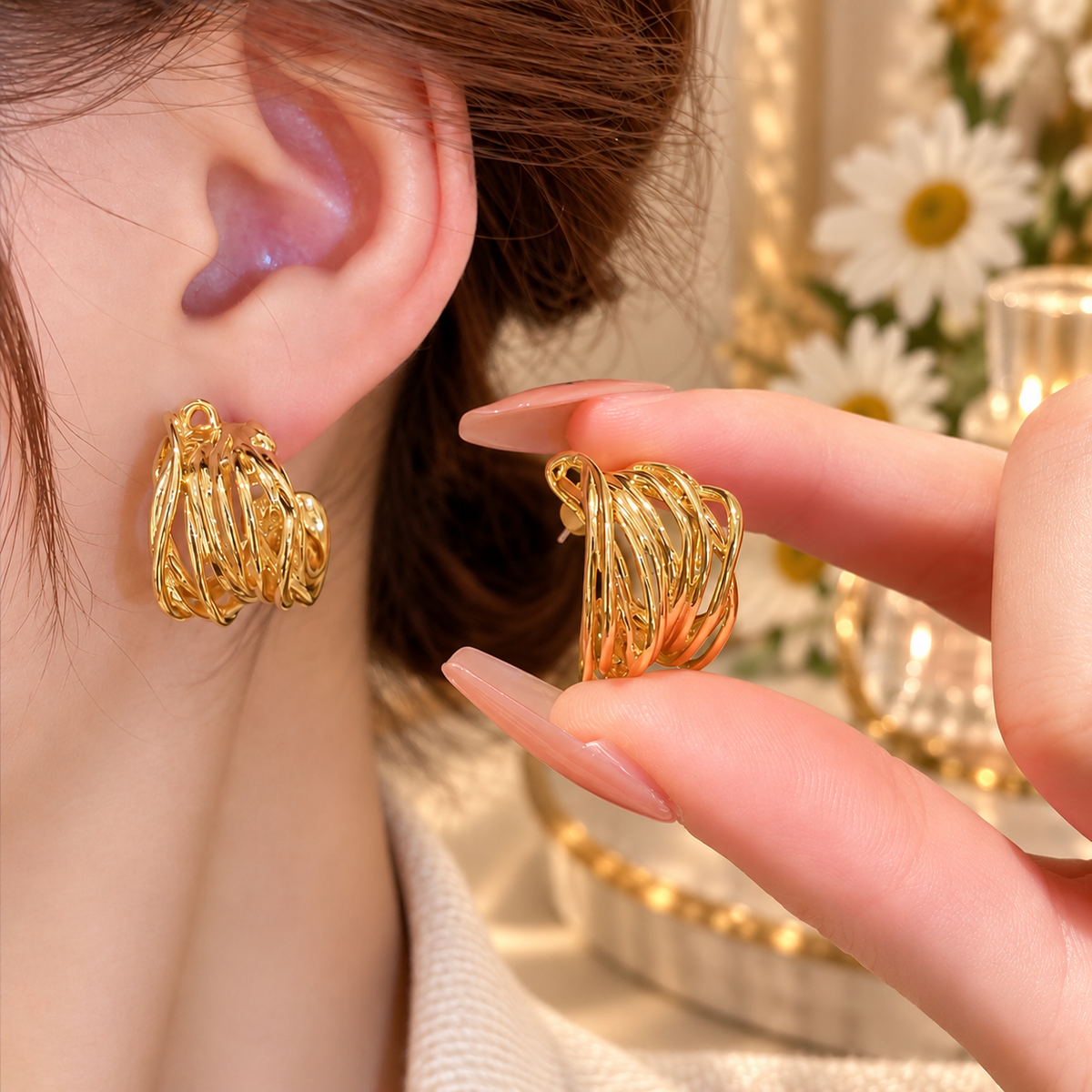 Sienna Weave Hoops